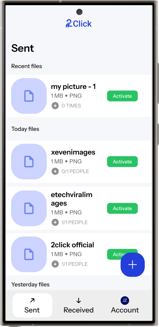 2Click running on a phone